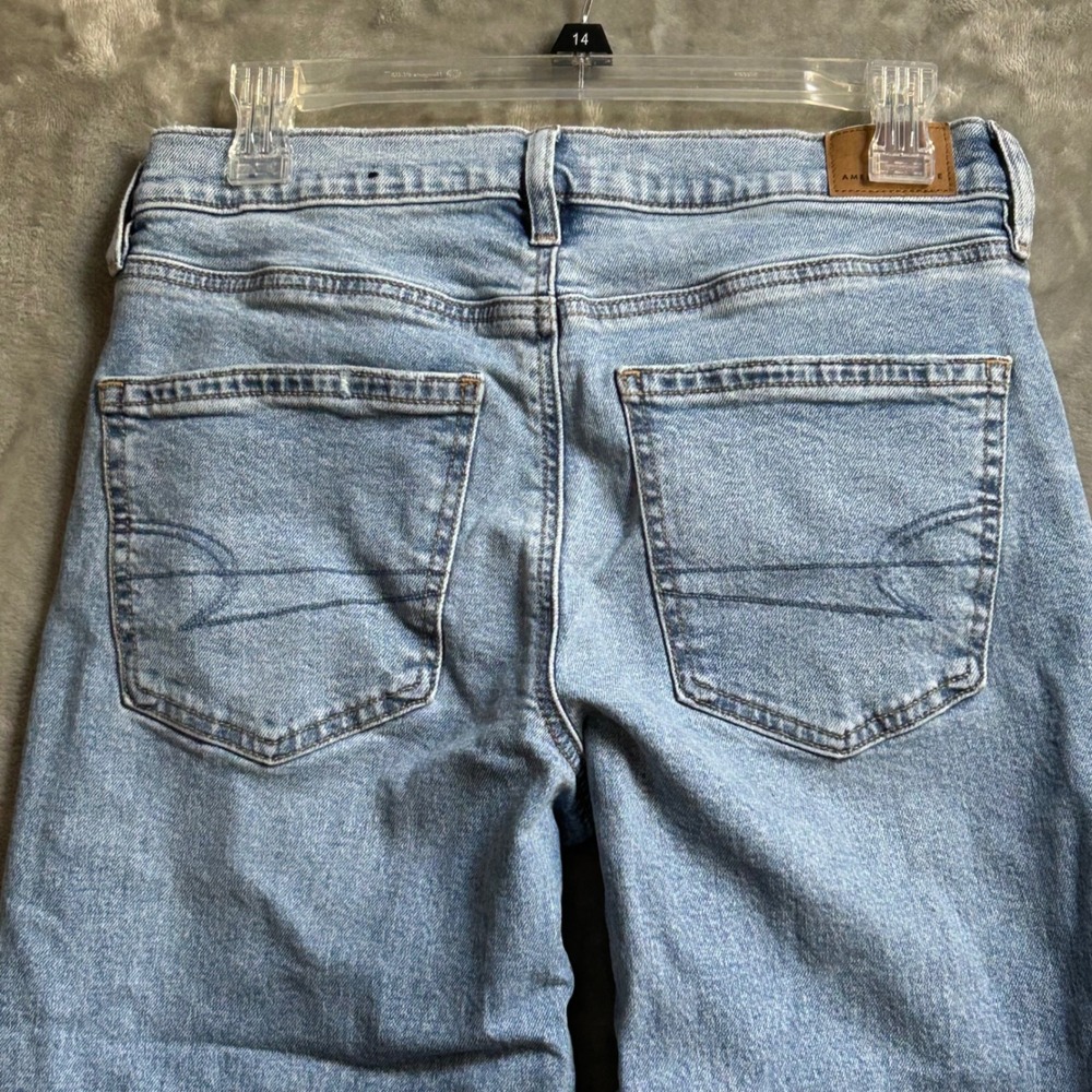 American Eagle Womens Size 4 Regular Strigid Wide Leg Light Wash Jeans - Picture 6 of 12
